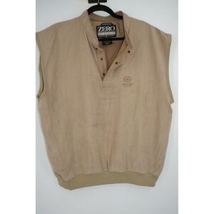 Zero Restriction Vest Mens‎ Large Tan Herringbone Microsuede Golf Meadow Club